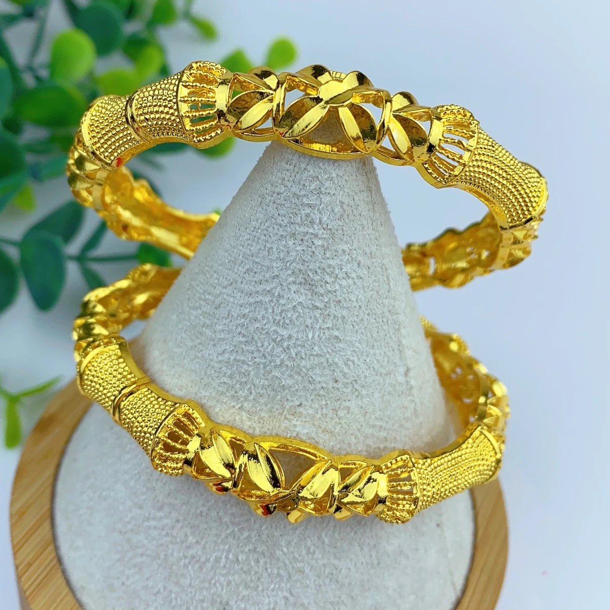 Luxury Dubai 24K Gold Plated Bangles For Women Indian African Charm Bracelets Wedding Ethiopian Arabic Hand Jewelry Party Gifts