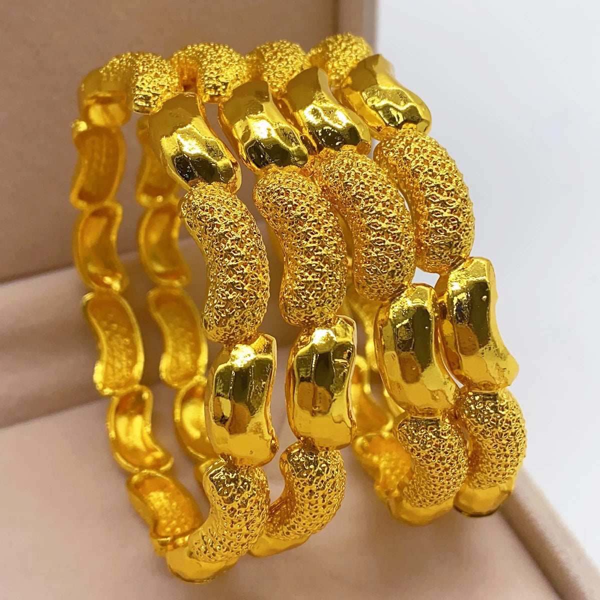 Luxury Dubai 24K Gold Plated Bangles For Women Indian African Charm Bracelets Wedding Ethiopian Arabic Hand Jewelry Party Gifts