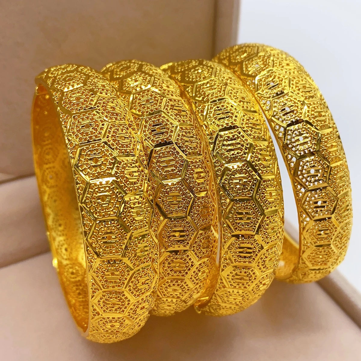 Luxury Dubai 24K Gold Plated Bangles For Women Indian African Charm Bracelets Wedding Ethiopian Arabic Hand Jewelry Party Gifts